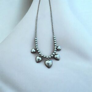 Vintage Elegant Silver Heart Necklace